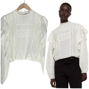 Zara White Lace Blouse